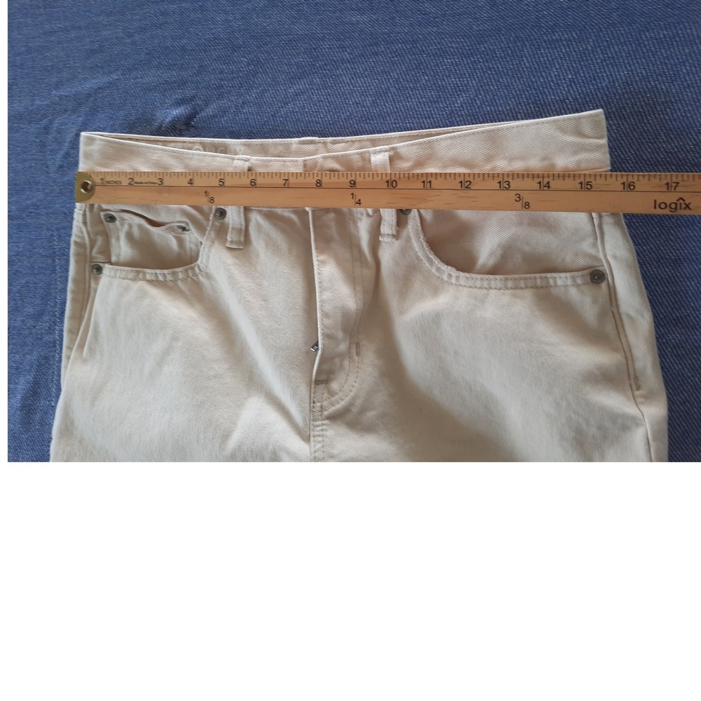 J.Crew Slouchy Boyfriend Jeans Cream Off-White Straight Leg Size 28 Re-Imagined - Picture 8 of 9